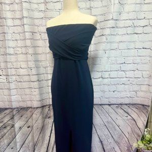 LuLu's Navy Blue Strapless Maxi Dress